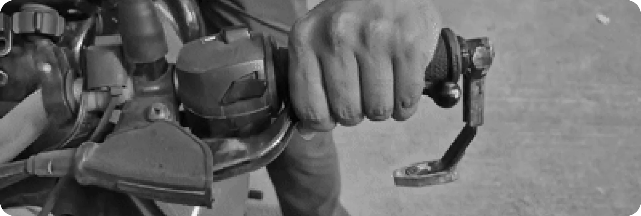 Three fingers on the grip while the index finger lifts