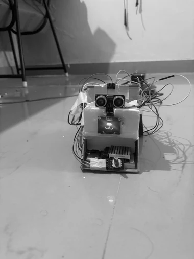 Face and eyes on the chassis