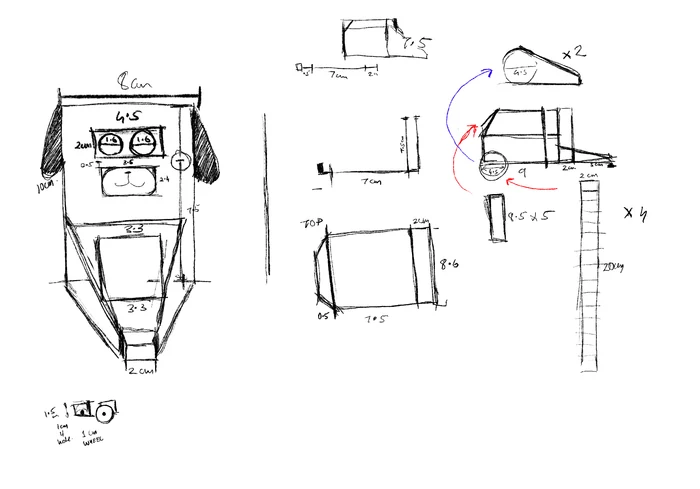 Flat-pack layout drawing